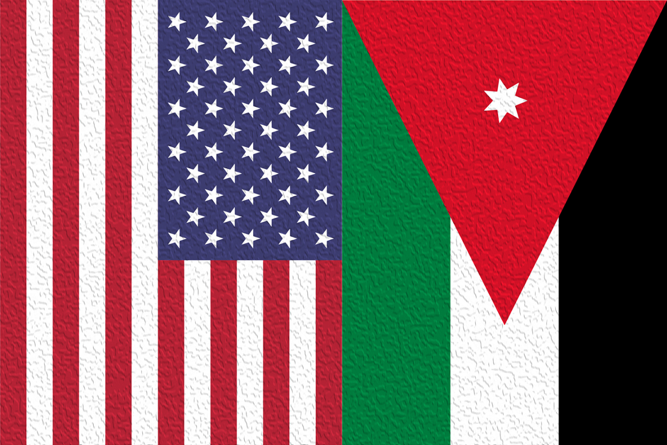 Stylized versions of the U.S. and Jordanian flags next to each other.