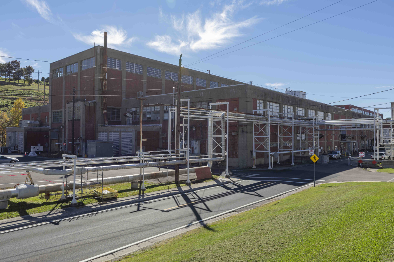 Beta-1 building at the Oak Ridge site on a sunny day. 