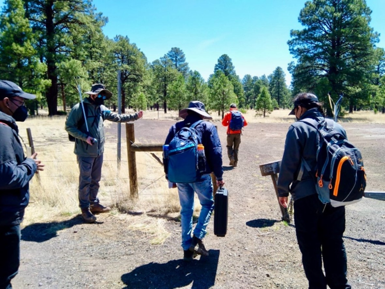 University of Texas, El Paso student Kaushik Pradhan and team conducts field training in Arizona's Francisco Volcanic Field