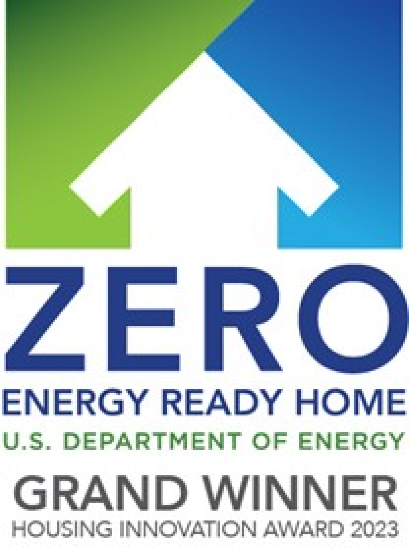 Zero Energy Ready Home logo with the words "Grand Winner, Housing Innovation Award 2023" below it.