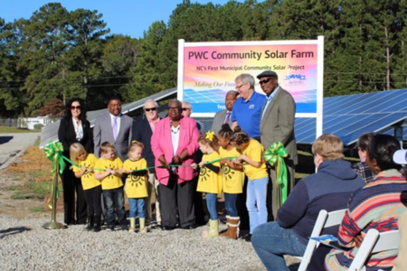 ribbon cutting ceremony of a community solar array in Fayetteville, NC