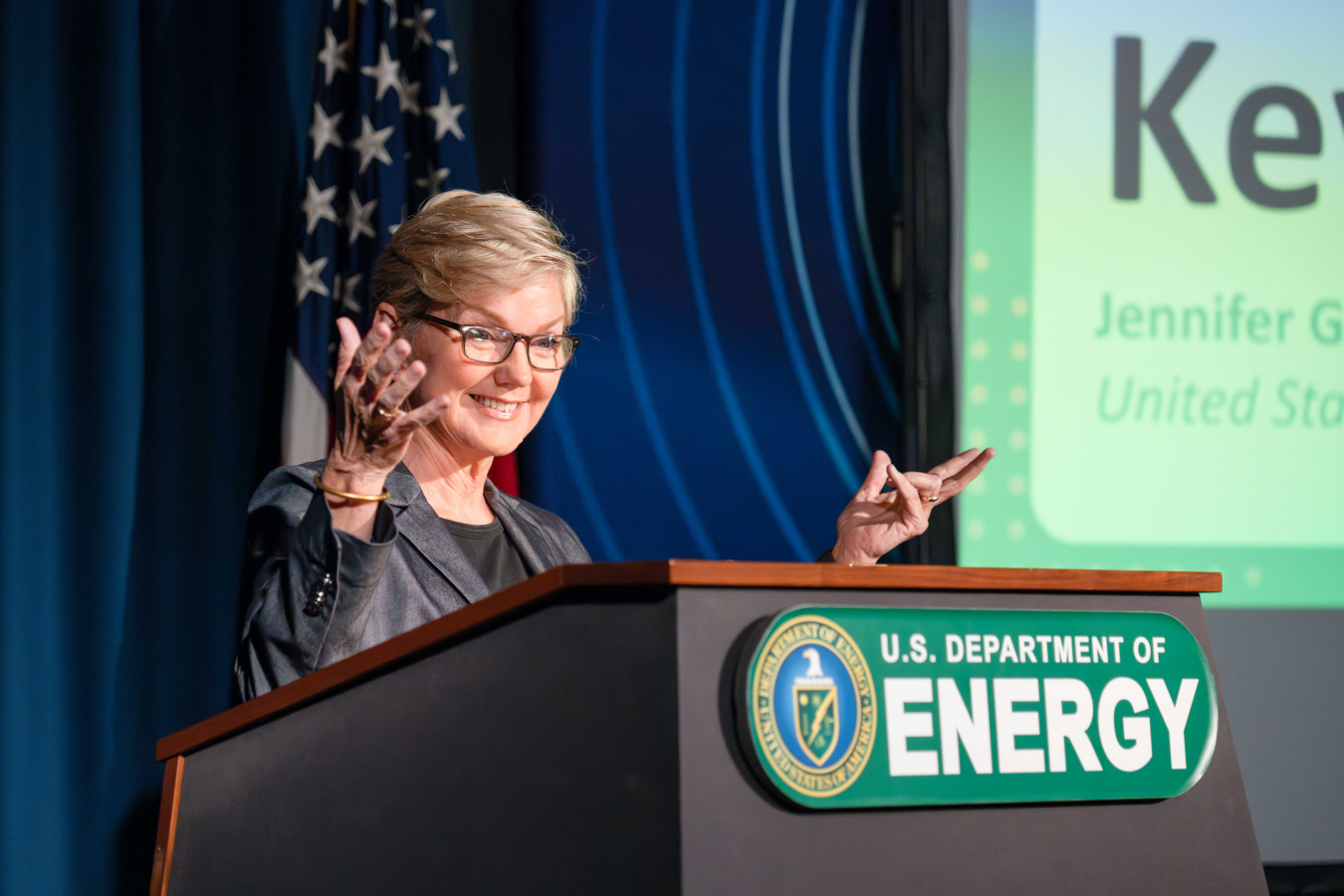 Sec. Granholm speaking at MLEF Technical Forum