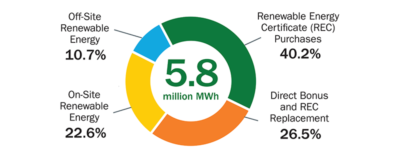 Chart breaks down the methods used to procure renewable electricity.