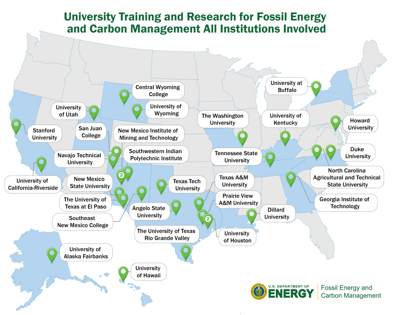 FOA 3002 All Institutions Involved Map