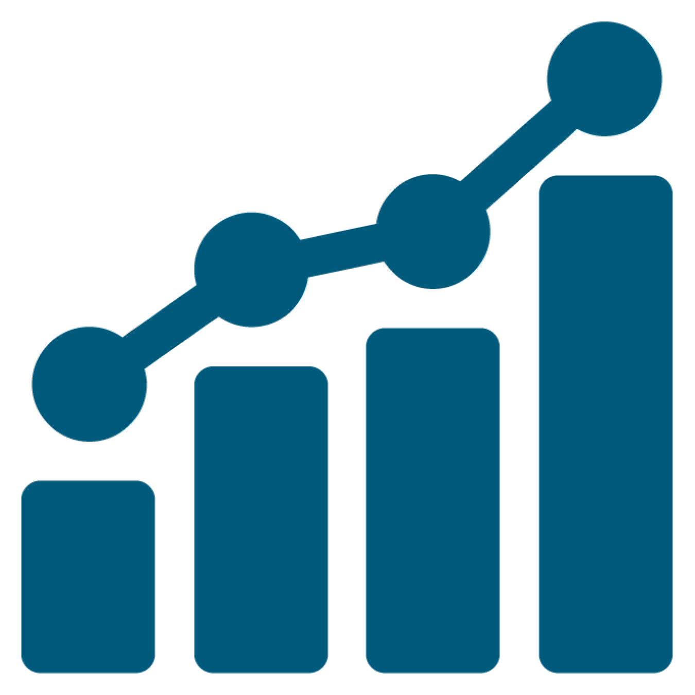 An icon of an increasing bar graph