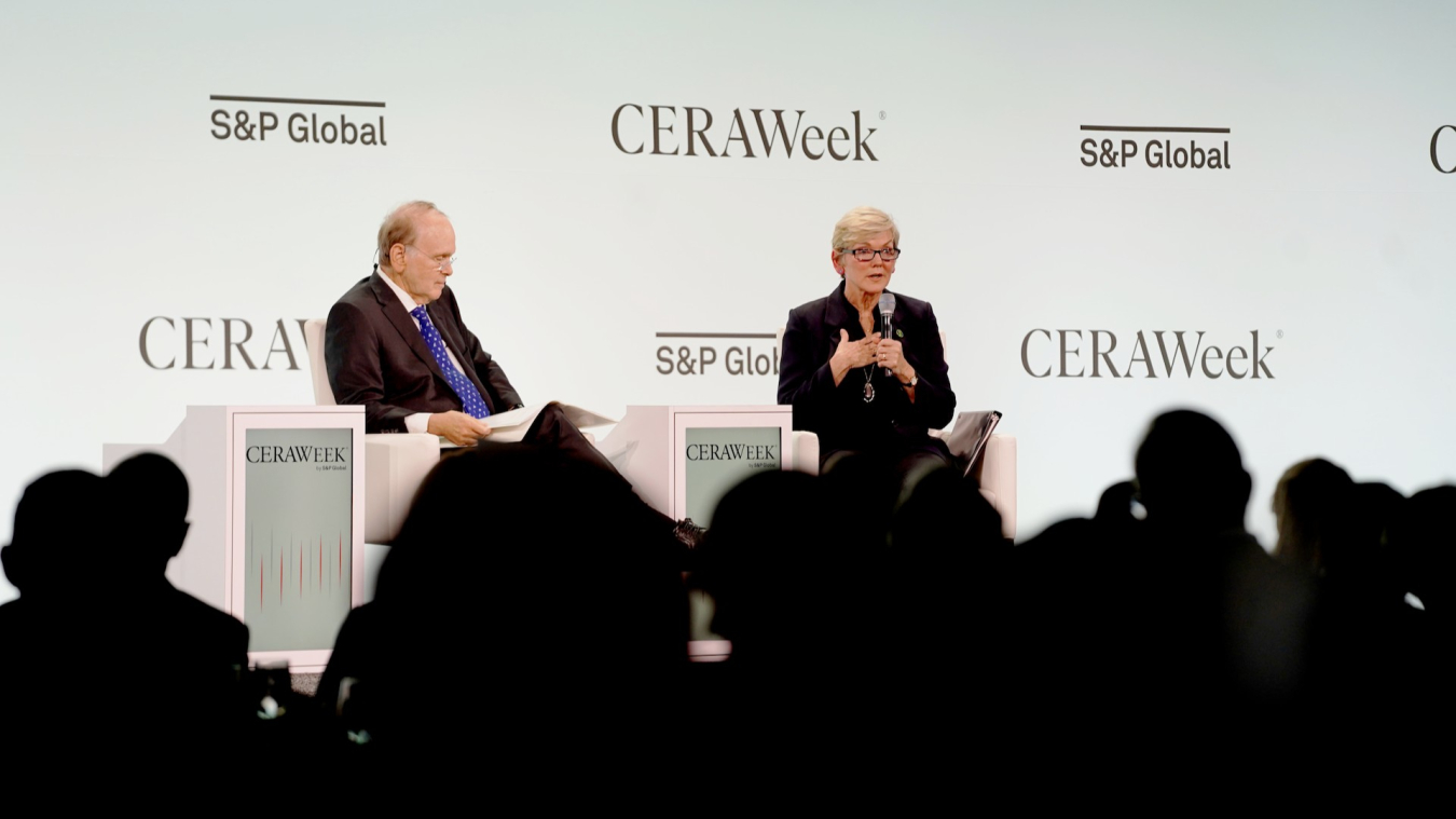 Secretary Granholm participates in a fireside chat with S&P Global Vice Chairman and CERAWeek Chairman Daniel Yergin at CERAWeek 2024.