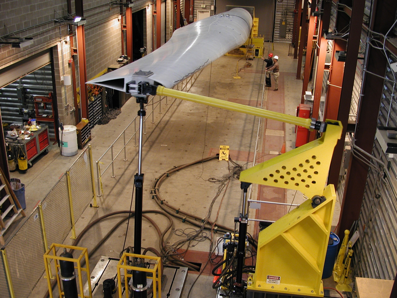 a wind turbine being tested at a commercial facility