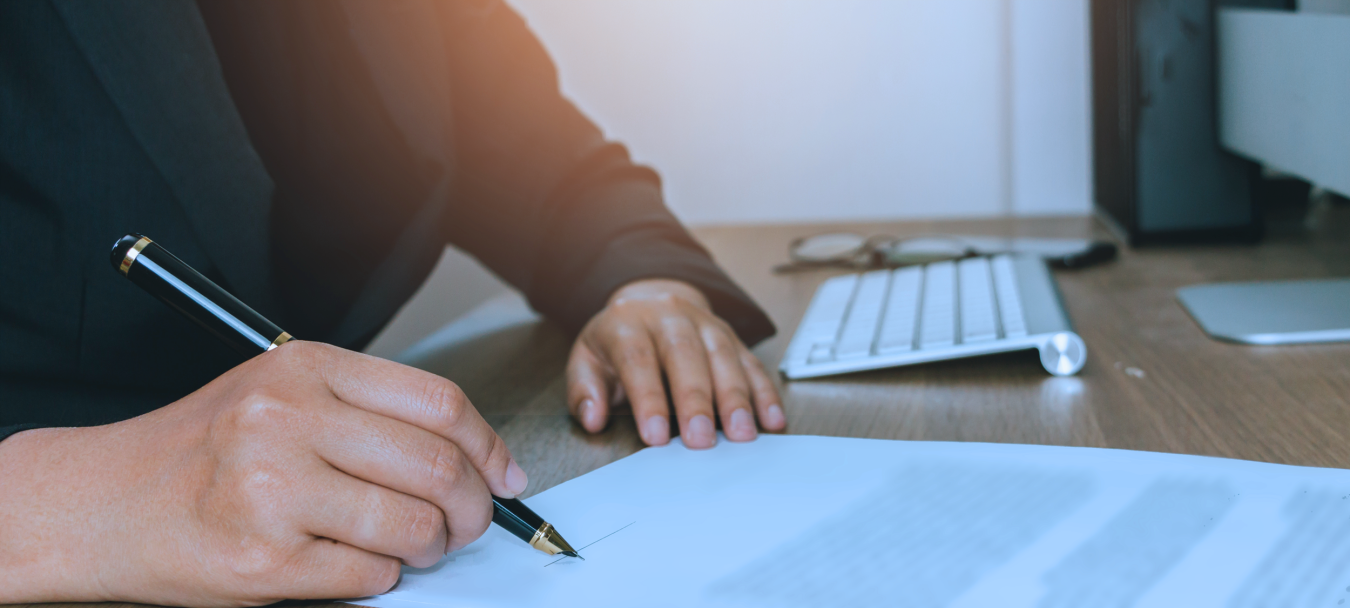 Person signing a document