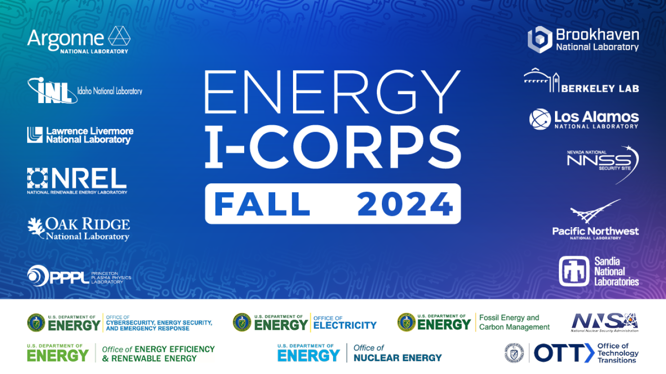 Sponsors of fall round of the 2024 Energy I-Corps program