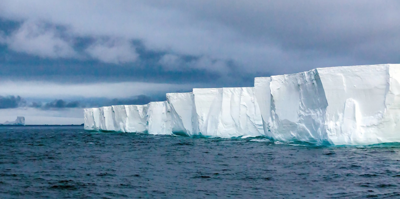 Photo of icebergs in the Arctic.