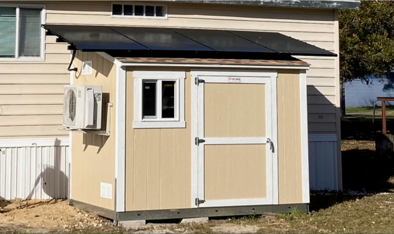 The first full-scale PV-GEMS prototype is being installed on FSEC’s Manufactured Housing Laboratory in Cocoa, Florida.