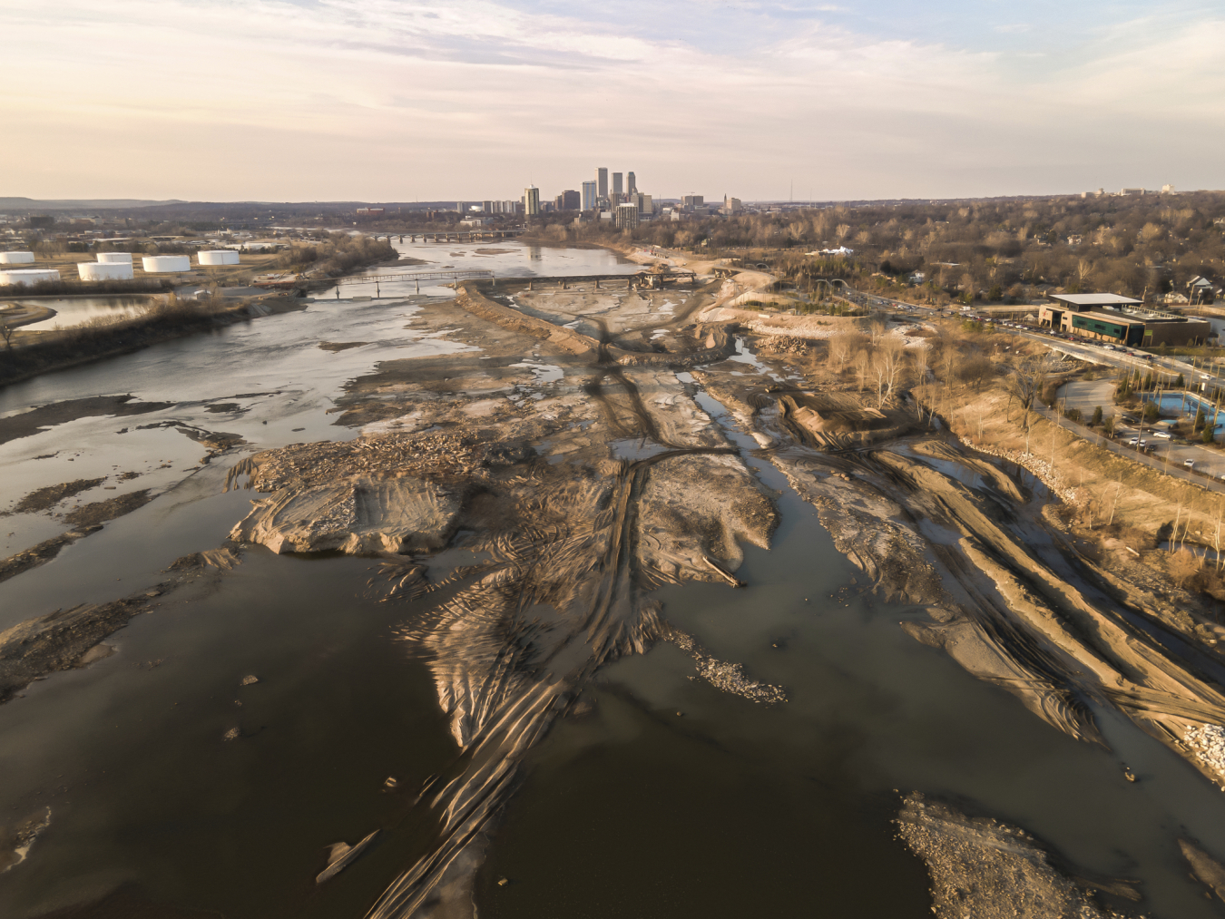 Photo of Zink Lake and Dam construction provided by Crossland Construction Company, Inc. 