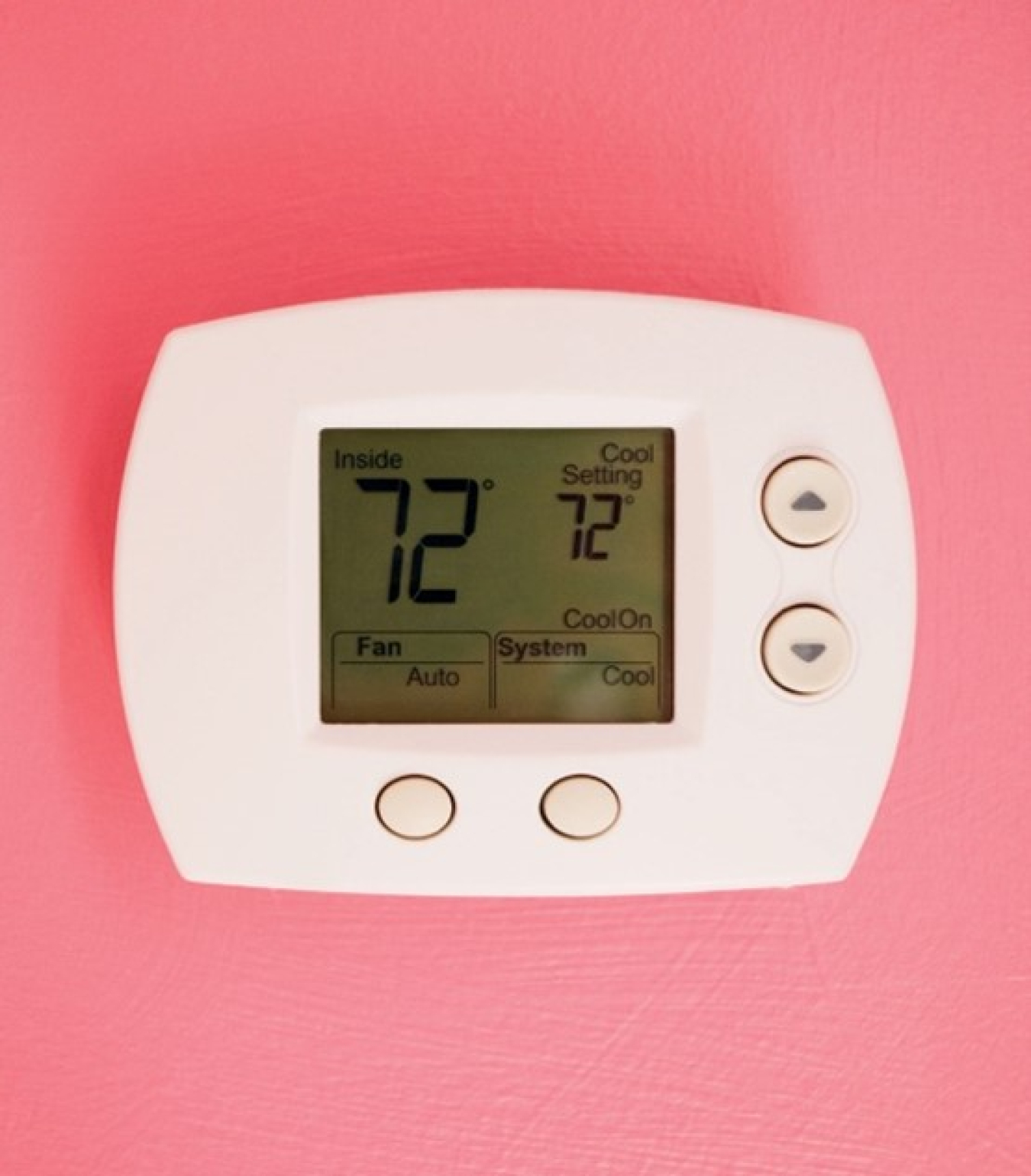 Thermostat on wall