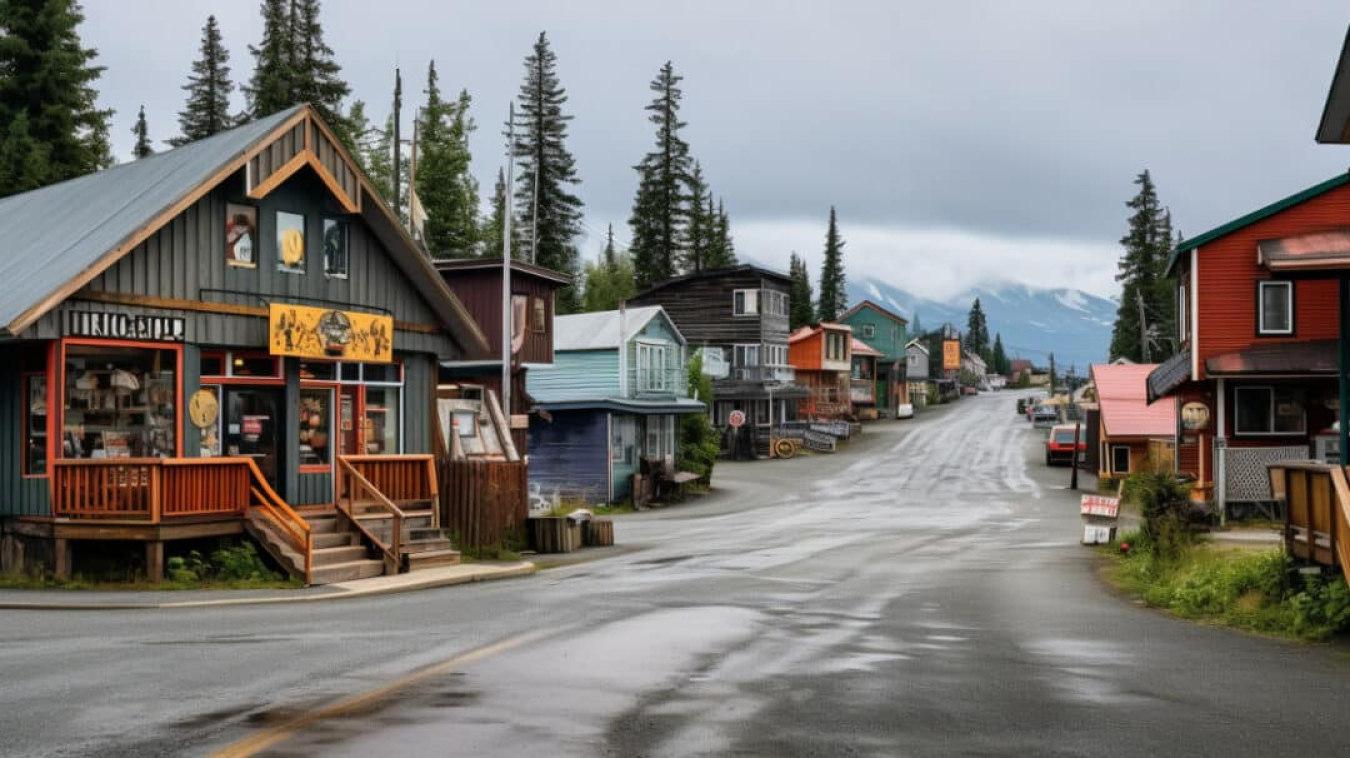 Streets in Tok, Alaska.