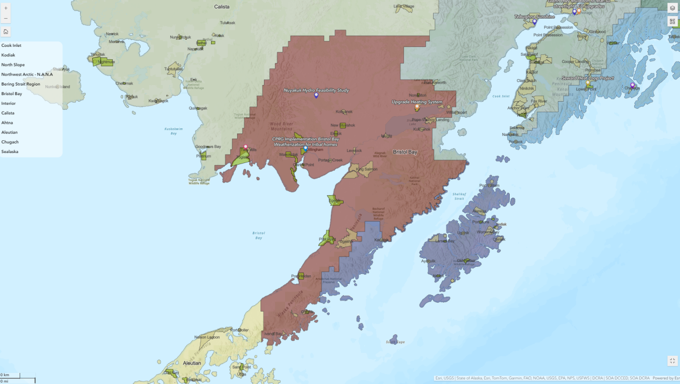 Bristol Bay region of Alaska including proposed projects from Alaska Energy Hub 