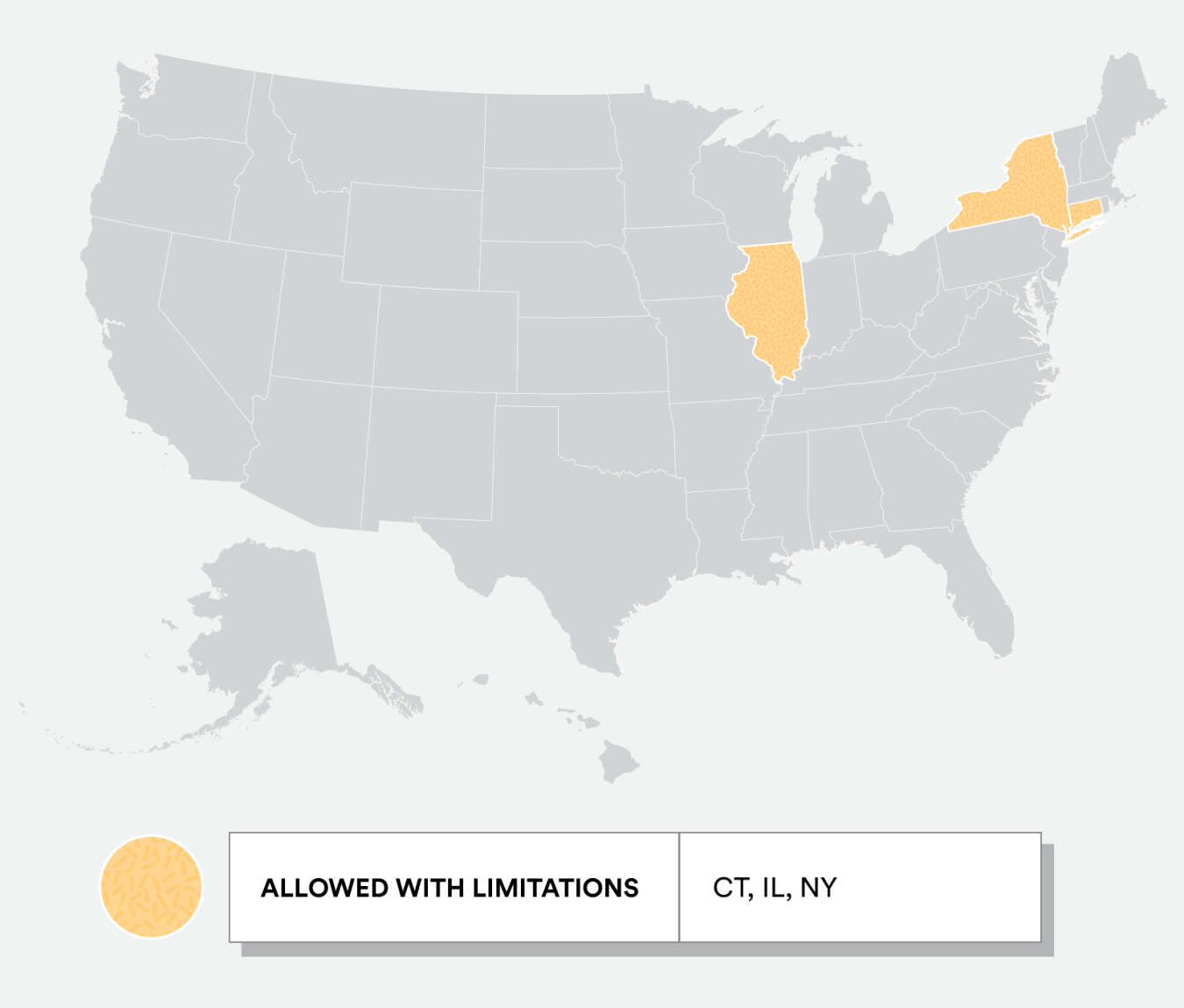 Map of states that allow nuclear construction, with limitations.