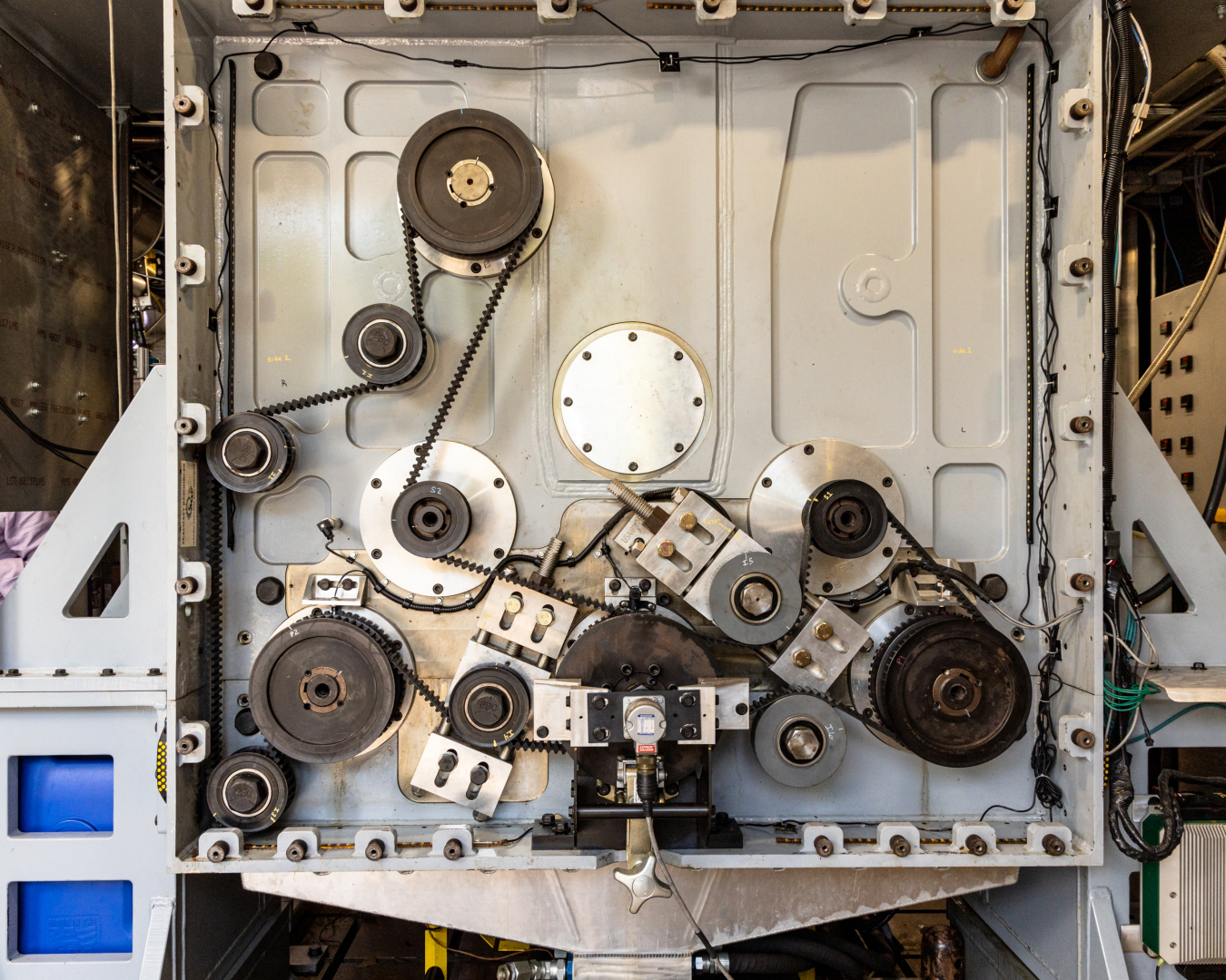 
Inside the Enterprise, a marine research engine with a rated speed of 625 rpm to match the linear average piston speed of a full-scale engine.