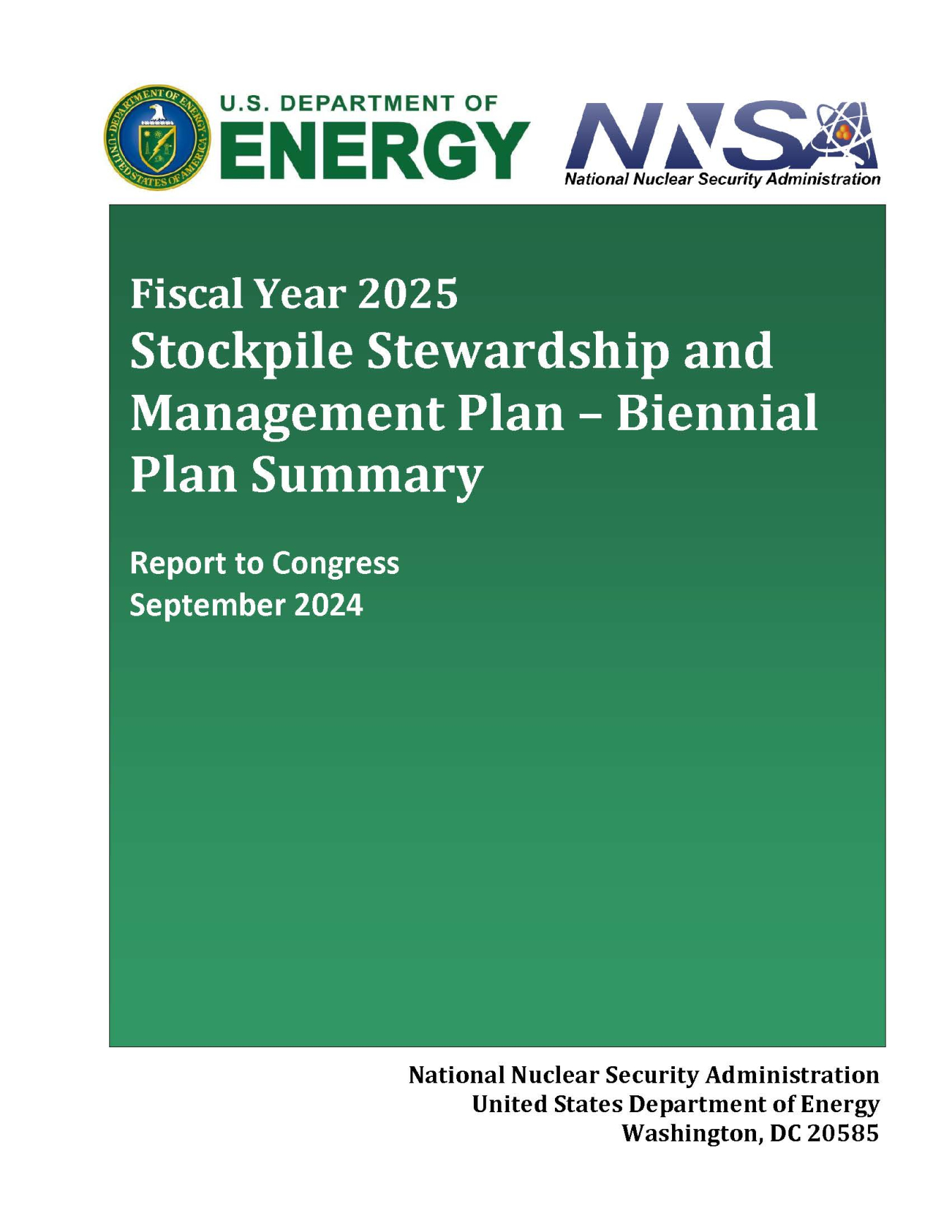 Cover to the FY25 SSMP