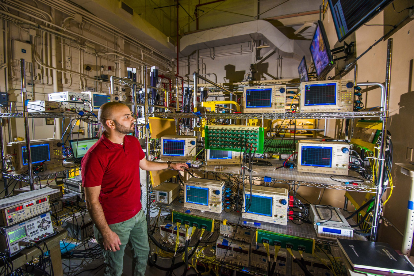 Lab worker at Sandia National Labs looks over QASPR, the Qualification Alternative to Sandia Pulsed Reactor