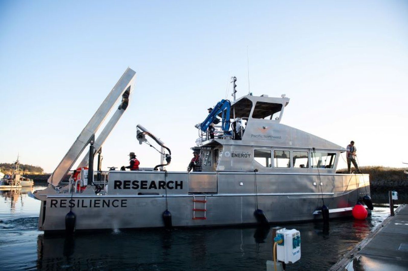 The RV Resilience research vessel shown in delivery to Sequim Bay, Washington