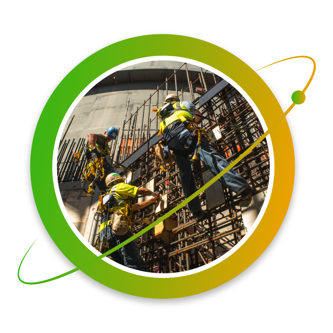 Circular thumbnail image with construction workers