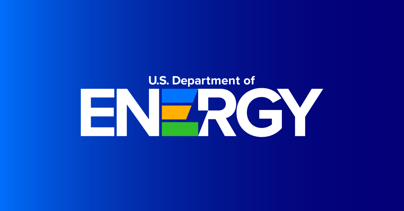 U.S. Department of Energy logo on a blue gradient background