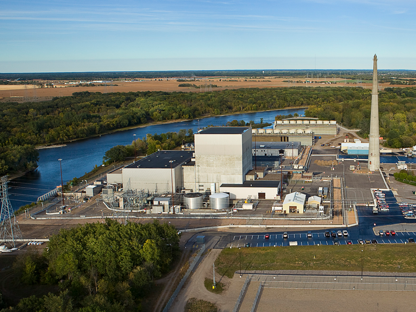 aerial shot of Moneticello Nuclear Power Plant