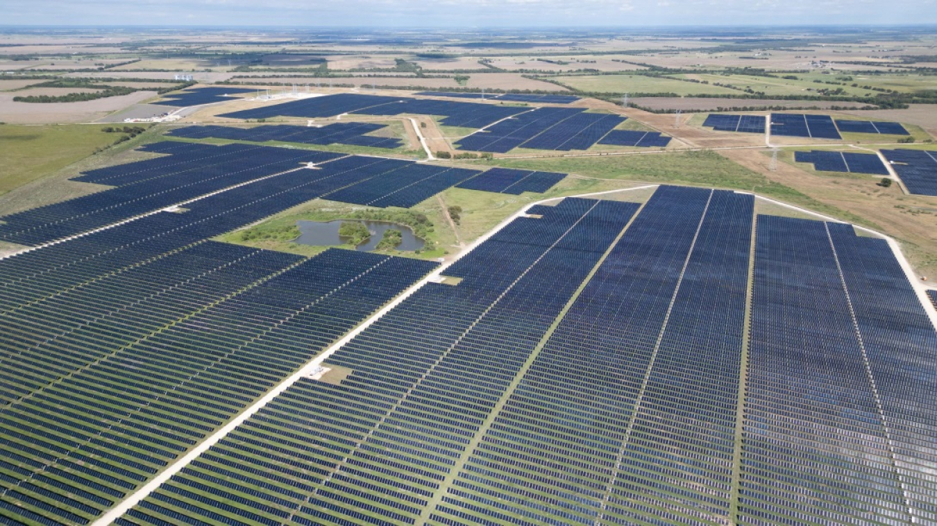 Large field of solar panels.