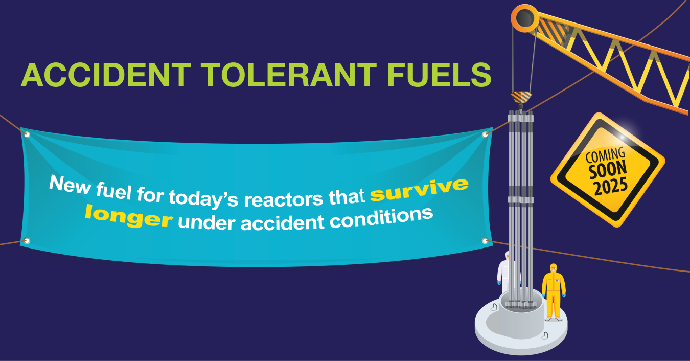 Accident Tolerant Fuels are new fuels that have enhanced accident tolerance. Click the graphic to go to https://bbmglobalsynergy.com/ne/downloads/infographic-accident-tolerant-fuels.