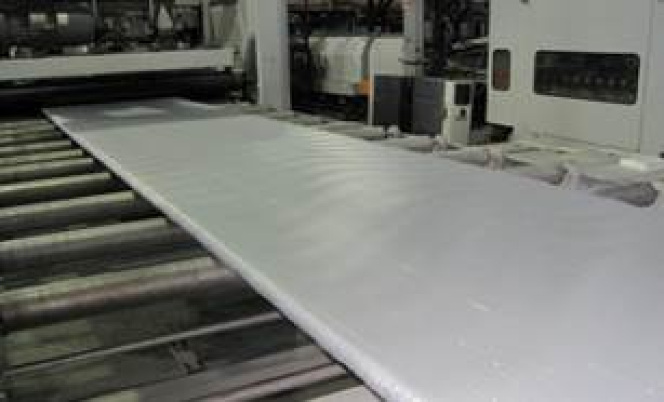 ISTN extruded polystyrene (XPS) board produced in factory demonstration.