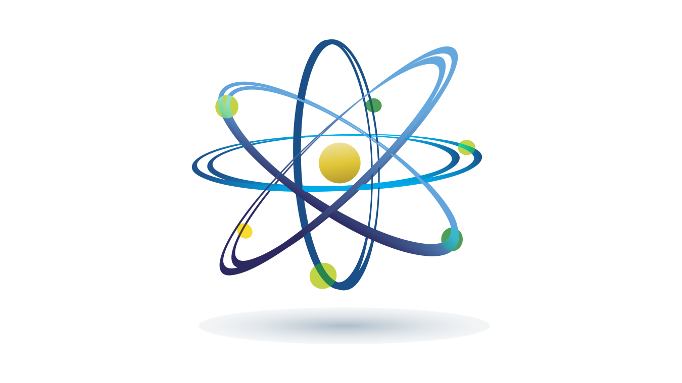 A picture of an atom logo used for the Office of Nuclear Energy