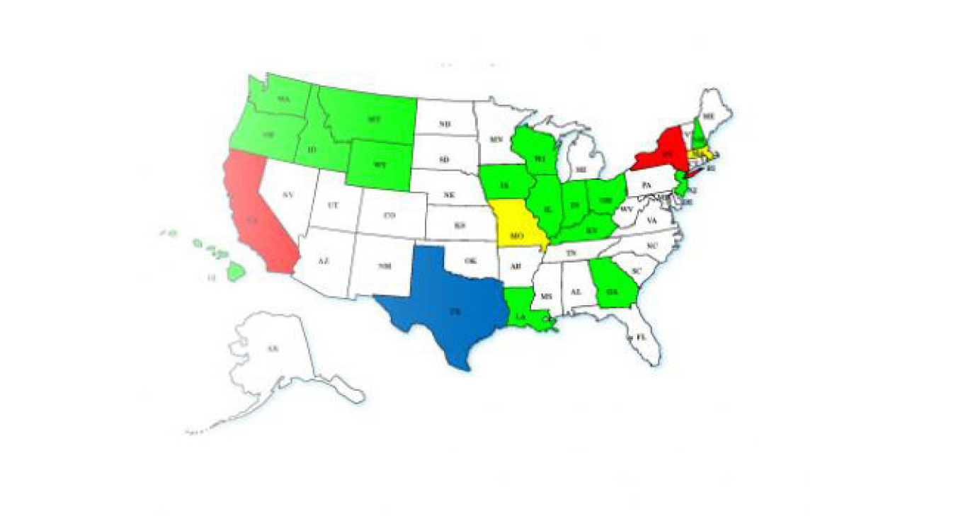 Map Showing Energy Storage Projects by State