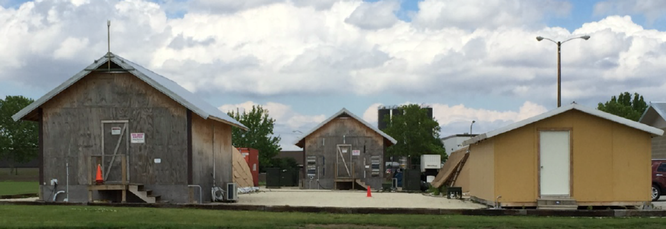 The U.S. Army Corps of Engineers Hut test site in Champaign, Illinois.