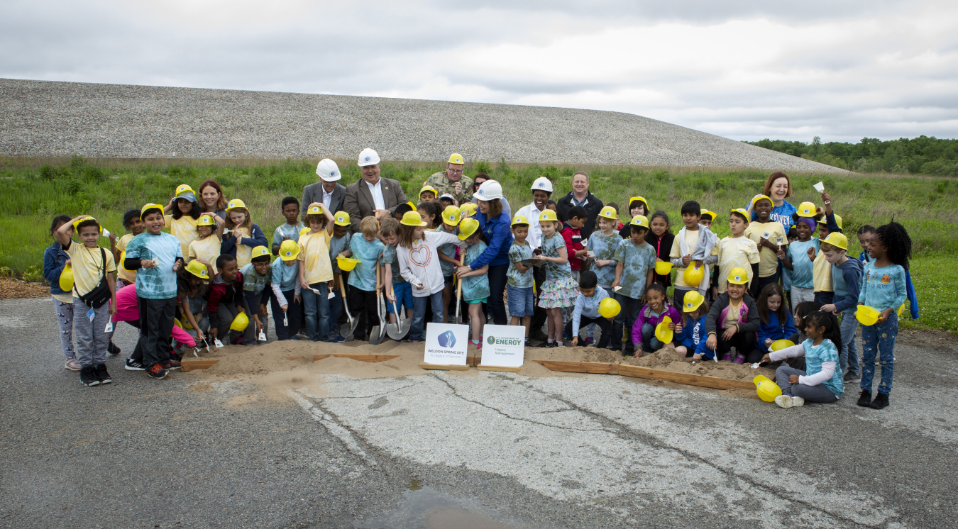 Second Graders at Groundbreaking for the new Weldon Spring Interpretive Center