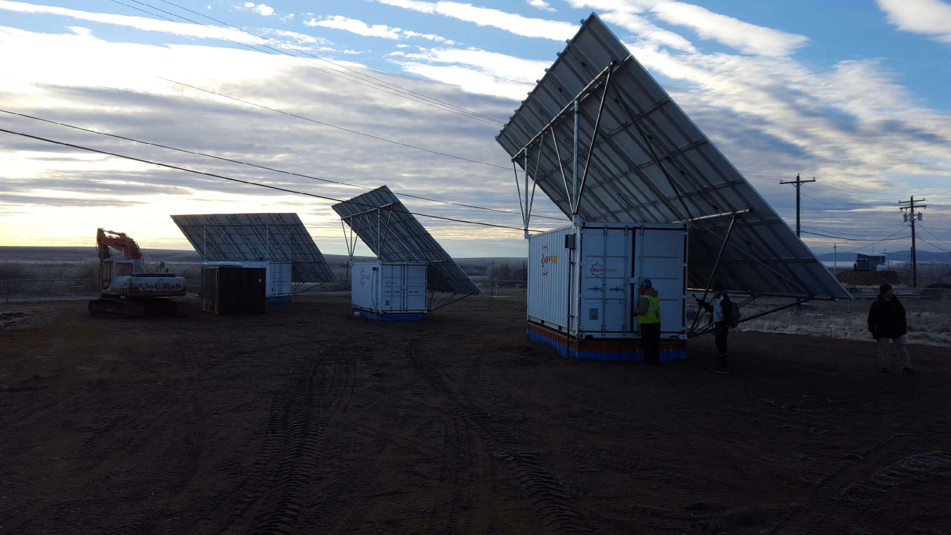 Photo of boxpower solar containers in Alaska.