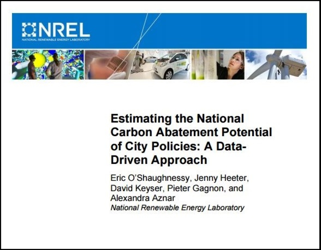 Estimating the National Carbon Abatement Potential of City Policies: A Data-Driven Approach